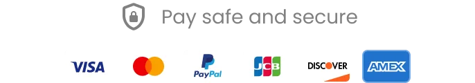 Visa, Mastercard, PayPal, Discover and American Express accepted